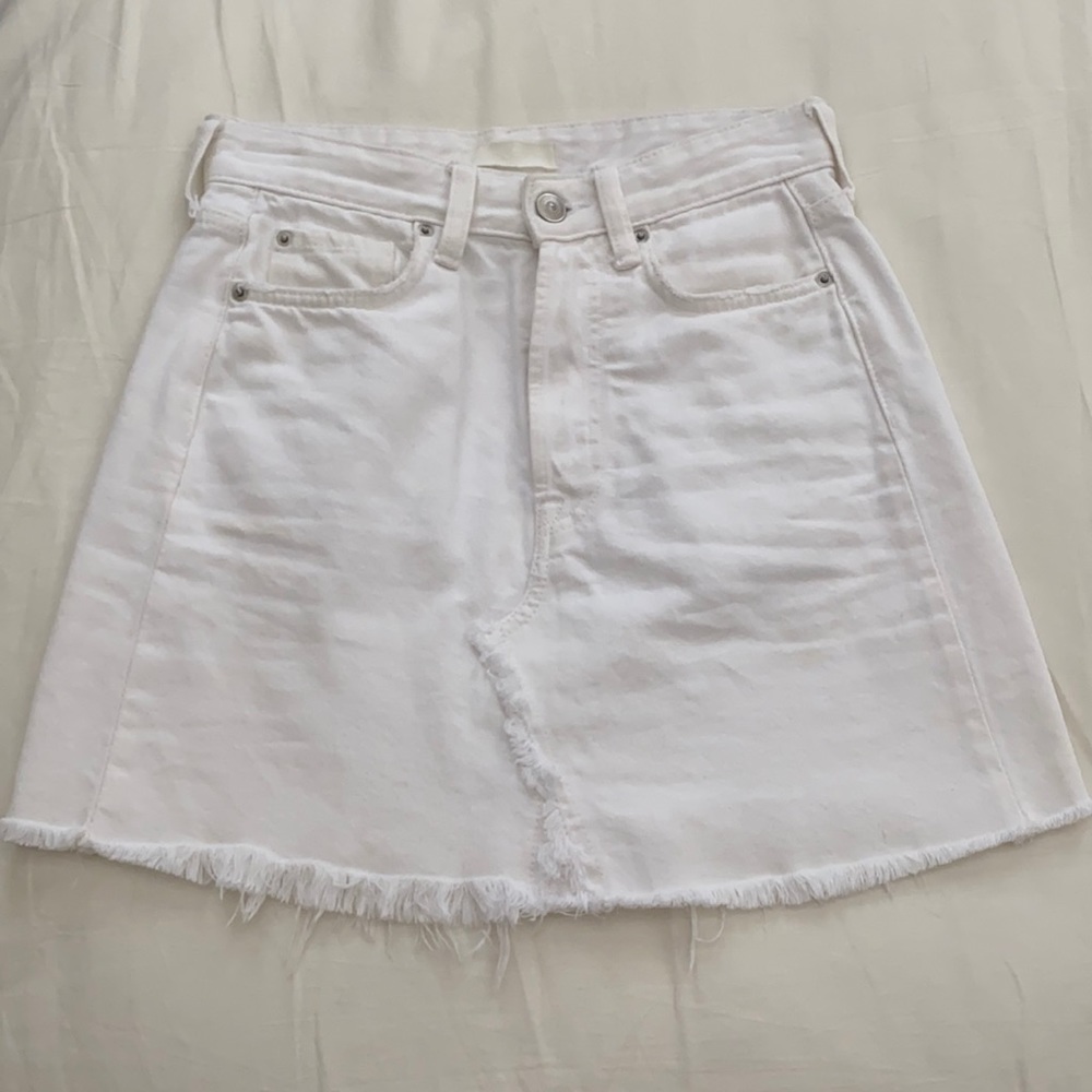 H&M white Denim Skirt Size 0